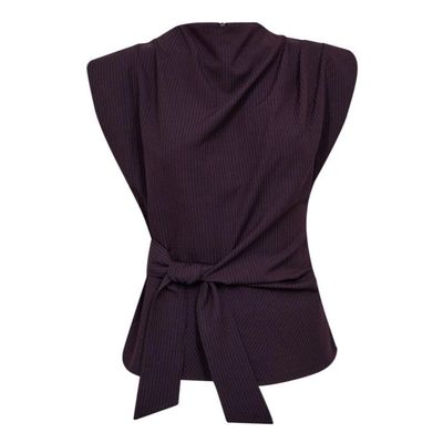 Co'Couture Plum NolanCC Pleat dames Top