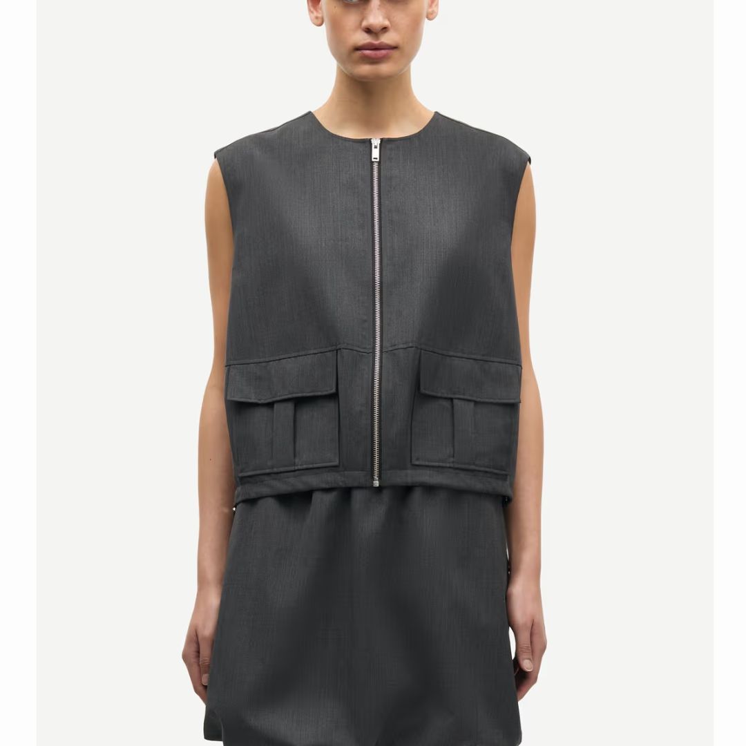 Samsoe Samsoe donkergrijs Sakelly vest 15449