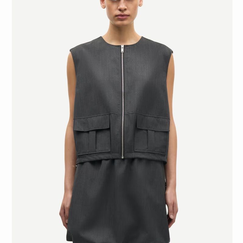 Samsoe Samsoe donkergrijs Sakelly vest 15449