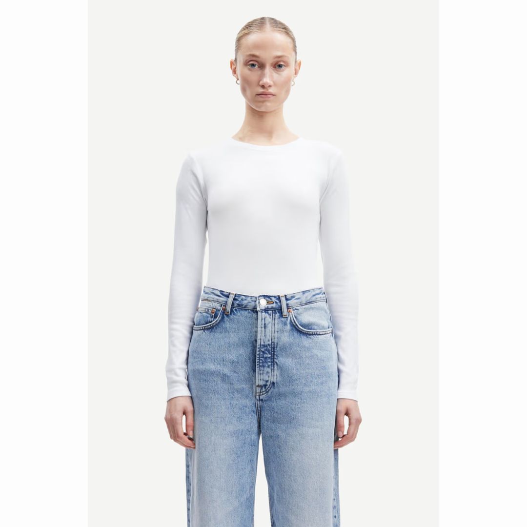 Samsoe Samsoe white Alexa dames longsleeve 7542