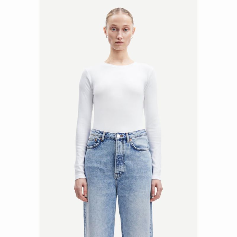 Samsoe Samsoe white Alexa dames longsleeve 7542