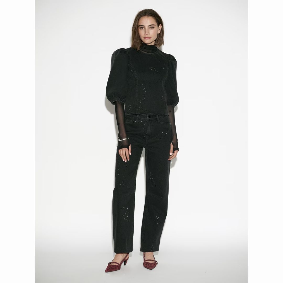 Dante6 washed black Gaia rhinestone jeans