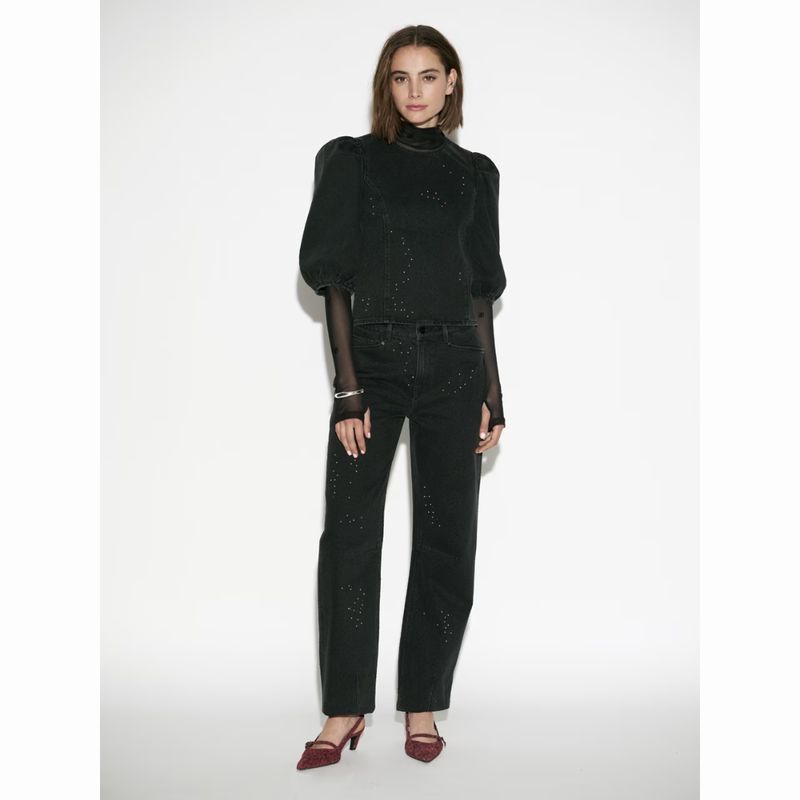 Dante6 washed black Gaia rhinestone jeans