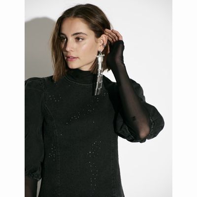 Dante6 washed black Cici rhinestone top