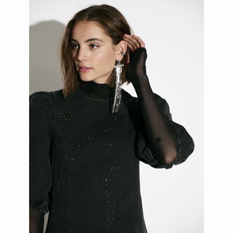 Dante6 washed black Cici rhinestone top