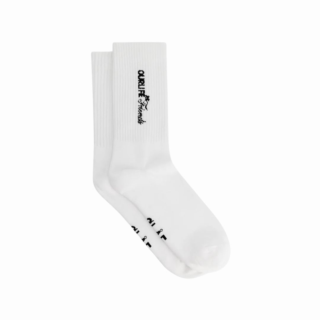 Olaf Optical White Script Friends Sock