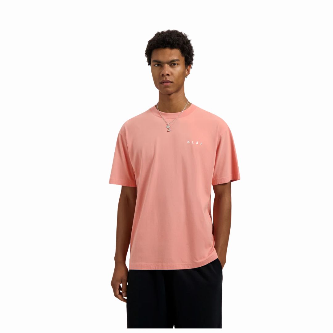 Olaf Burnt Coral Brushstroke Face Tee, Maat: S