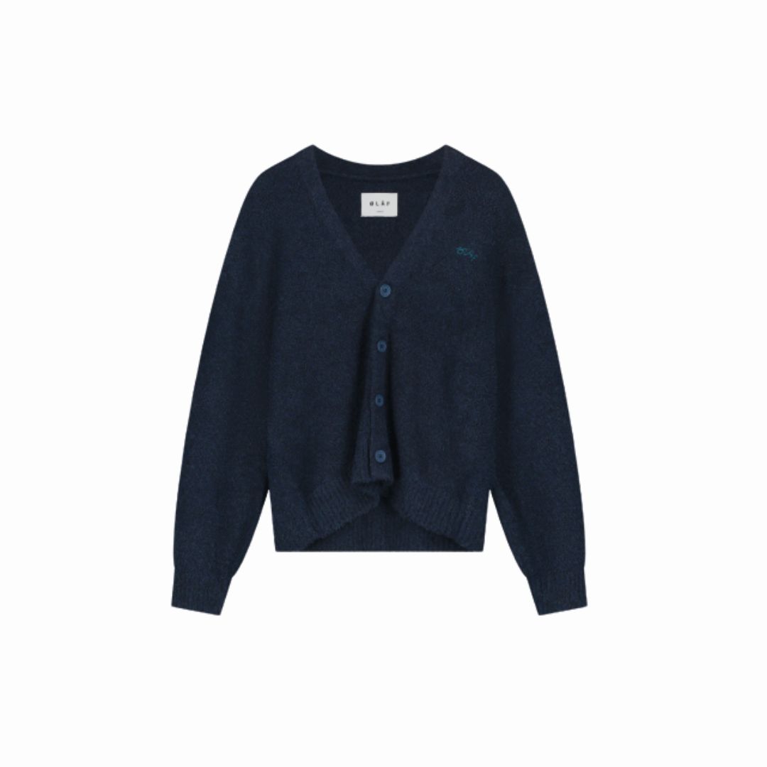 Olaf Navy Signature Knitted Cardigan, Maat: S