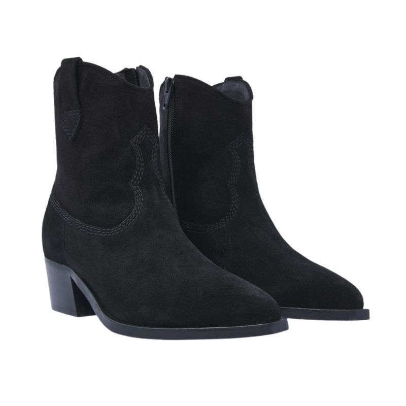 VIA VAI zwart suede Shelly Blaze dames enkellaarsje in de sale