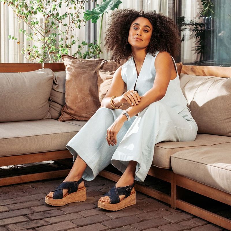 Via Vai denim Sissel Capri dames sandaal in de sale