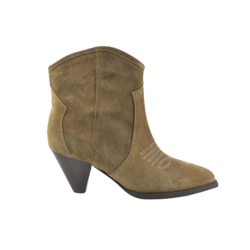Toral taupe suede Cream dames enkellaarsje