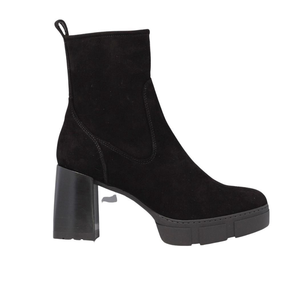 Unisa zwart suede Kinton dames enkellaarsje sale