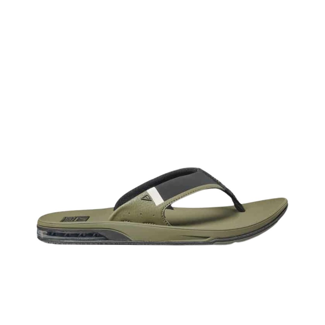 Reef Fanning Low groene herenslipper met bier opener