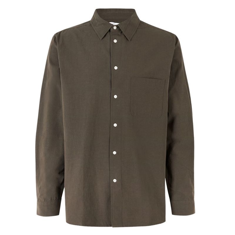 Samsoe Samsoe bruin Damon J Shirt 14677 heren overhemd sale