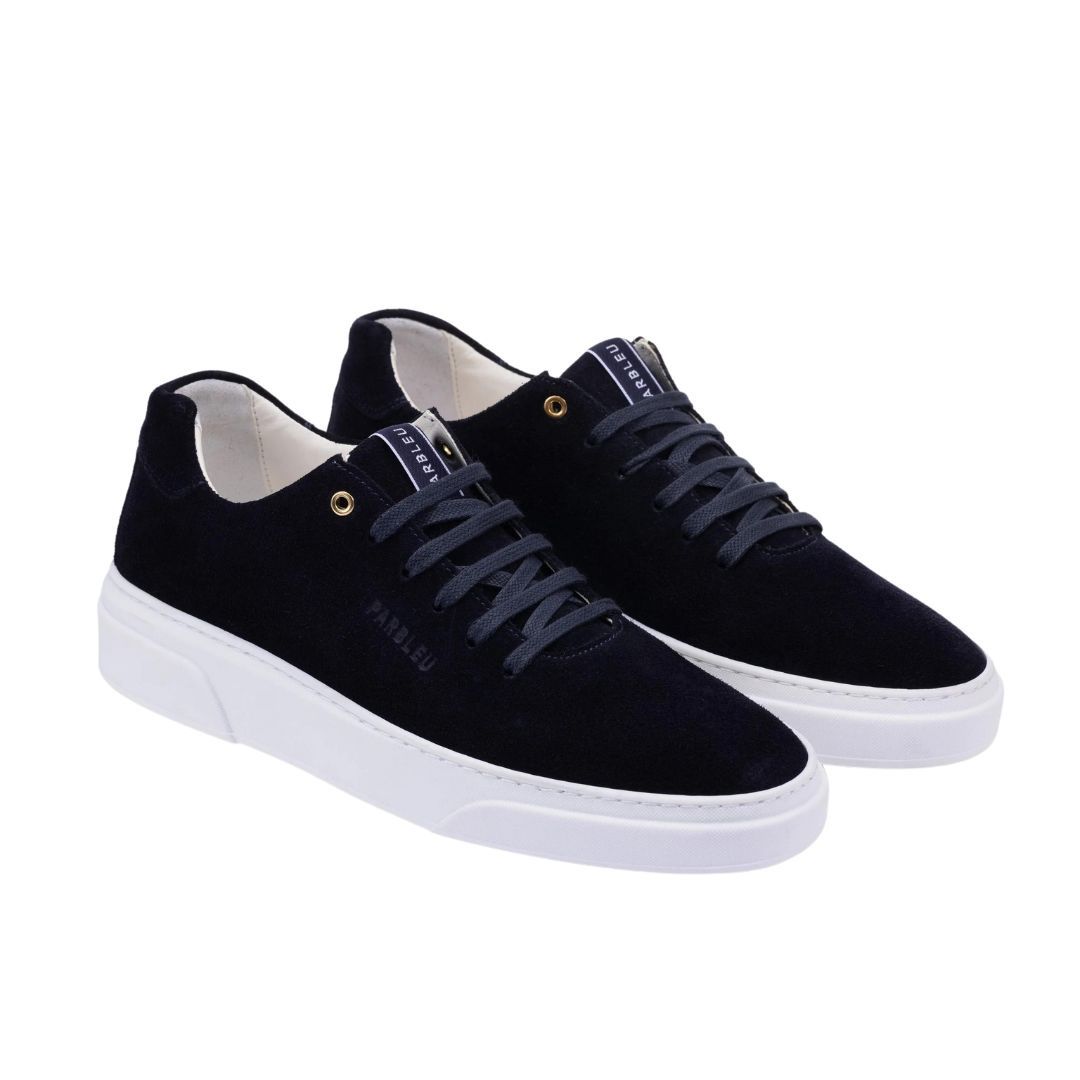 Parbleu Whole Cut-Navy Parbleu sale Whole Cut blauw suede heren sneaker