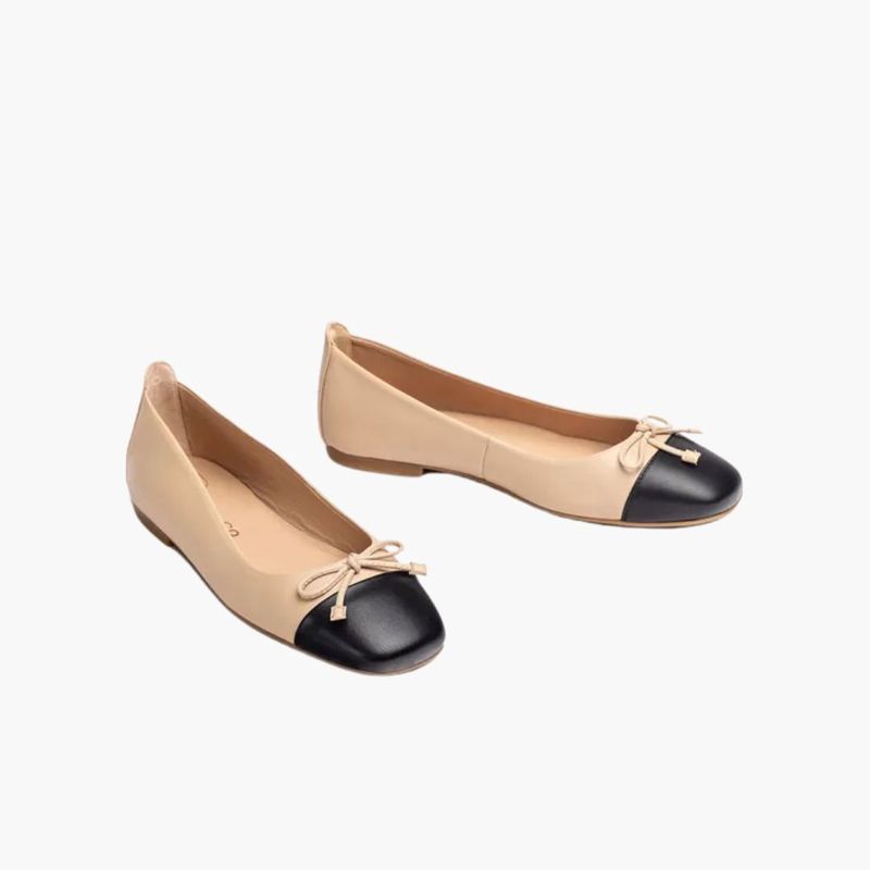 Unisa Belle beige met zwarte dames Ballerina