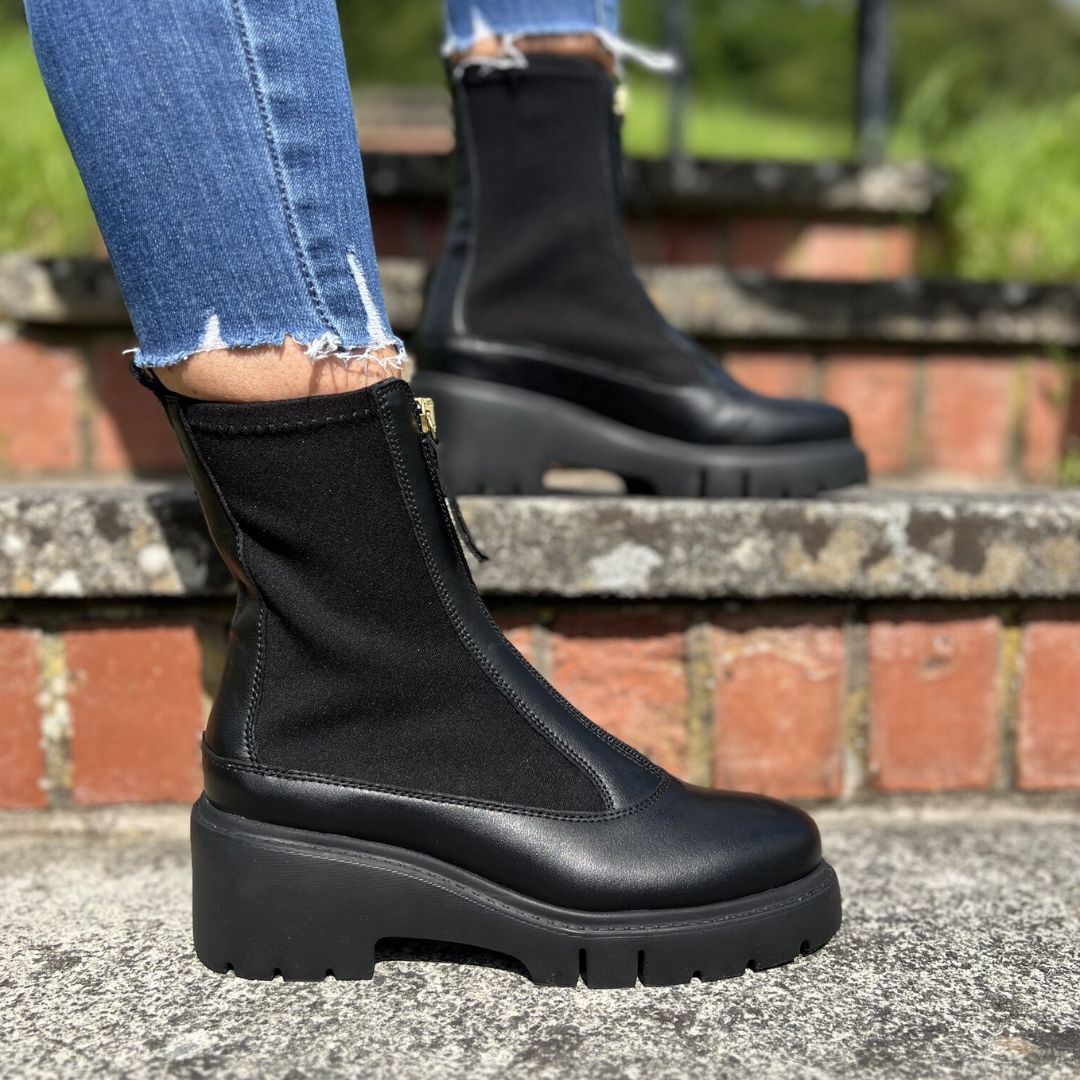 Unisa Jativa black dames enkellaarsje