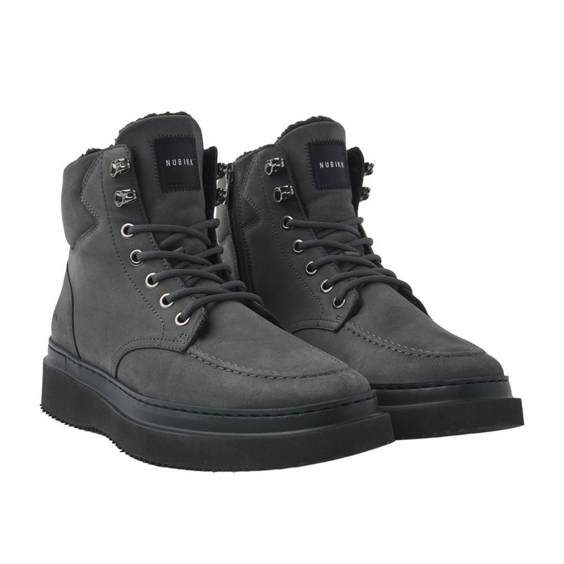 Nubikk Jonah Polar Fur Dark Grey Nubuck heren boot