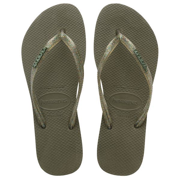 Havaianas Slim Logo Metallic Green