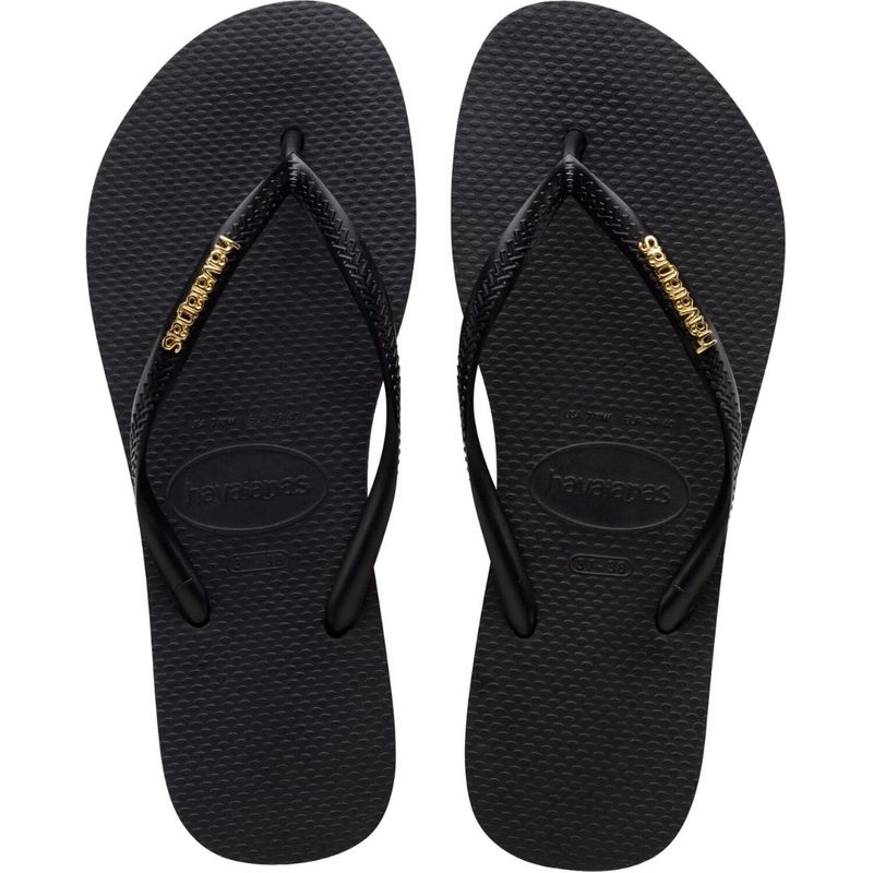 Havaianas Slim Logo Metallic Black-Gold