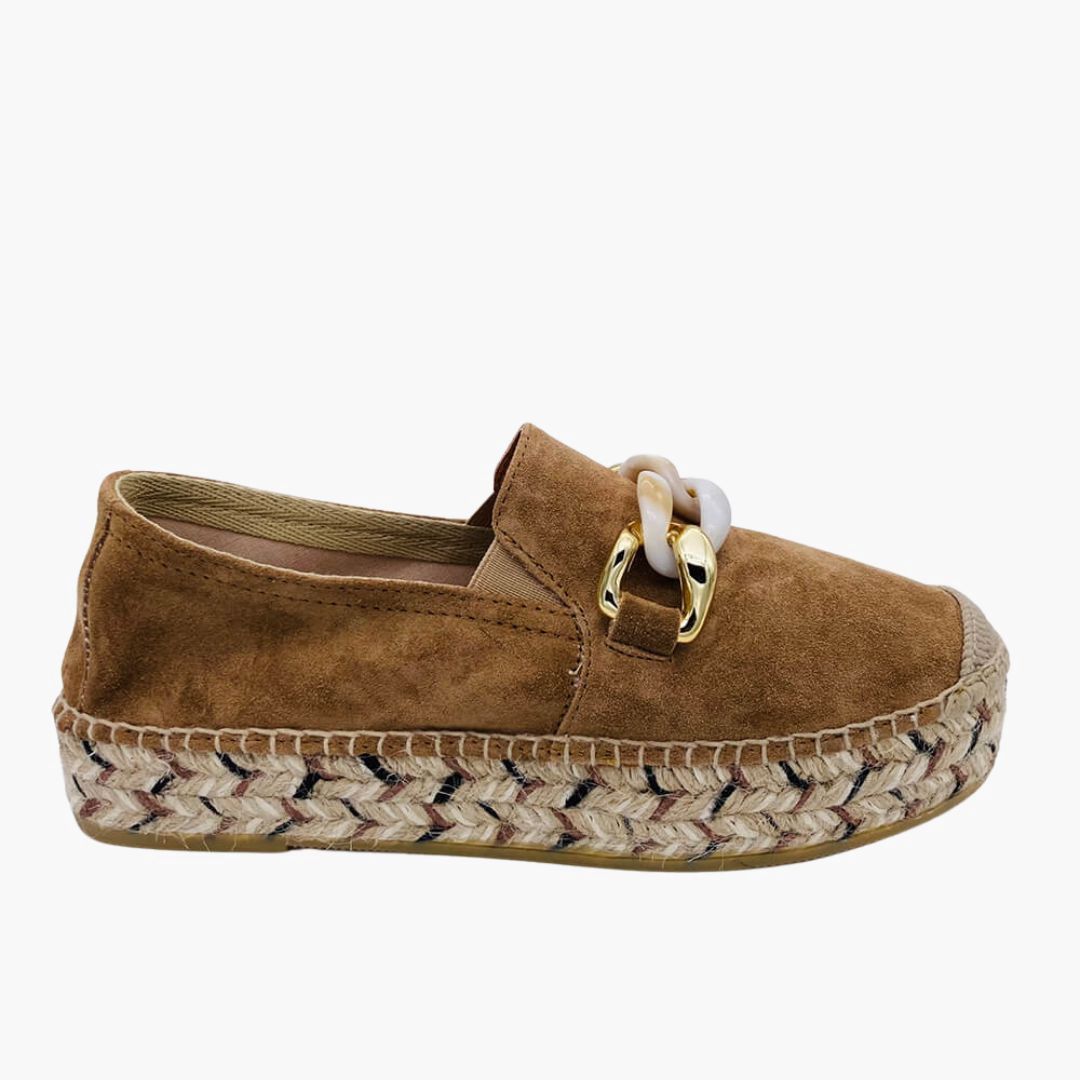 Viguera Espadrilles Plateau Vitelo Whisky