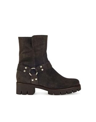 Gabor bruin suede enkellaarsje ornament