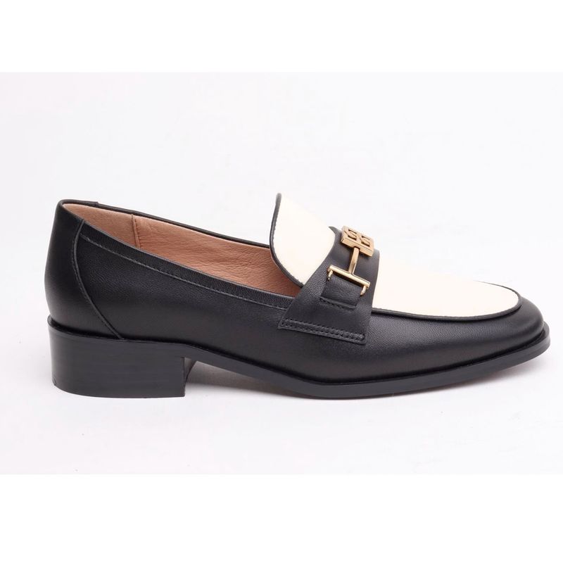 Bibi Lou Zwart Wit Tina Loafer
