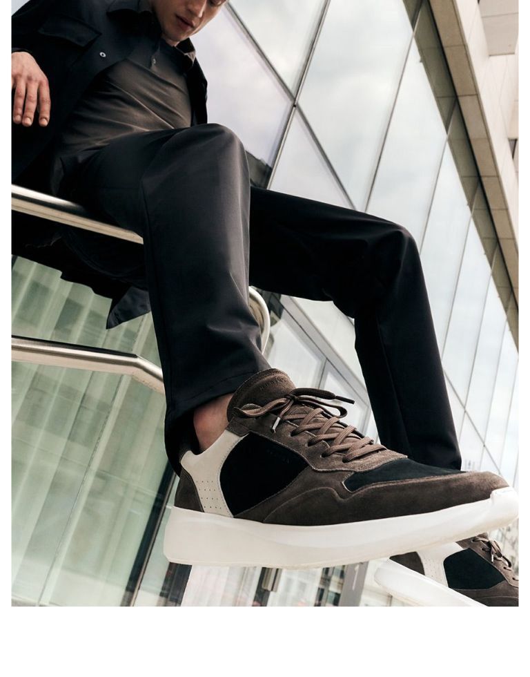 Nubikk donkerbruin combi sneaker Rocky Road Wave M heren schoen