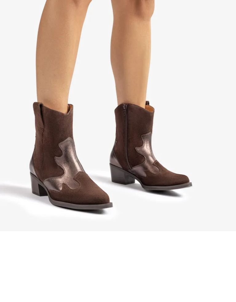 Unisa Bruin western Grette Unisa Bruin western Grette dames enkellaarsje