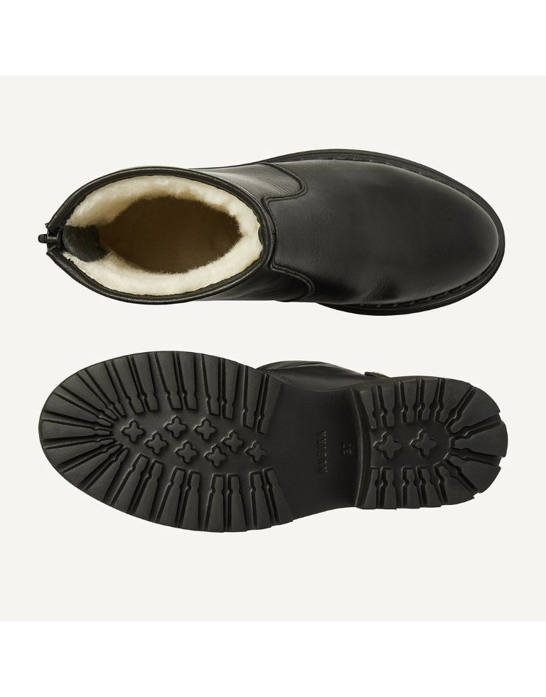 Nubikk Fae Leva Fur Bootie Black Leather Nubikk Fae Leva Fur Bootie Black Leather