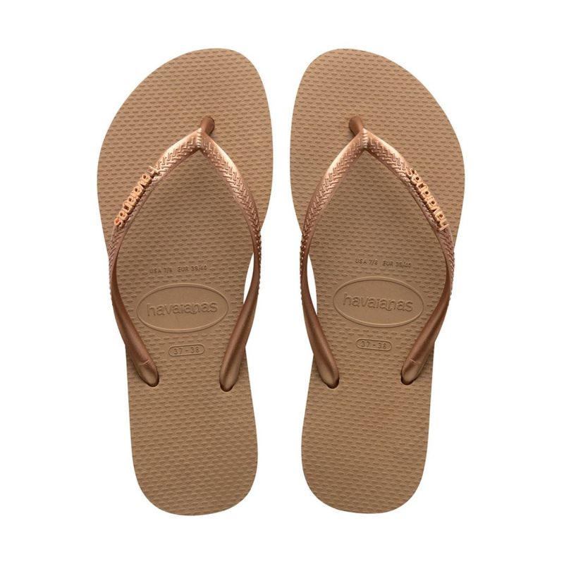 Havaianas Slim Logo Metallic Rose Gold