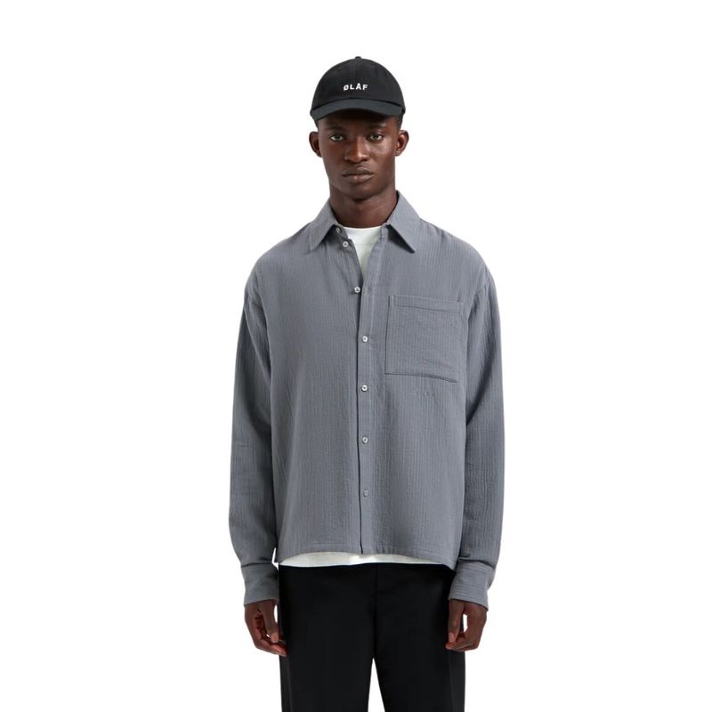 Olaf Double Faced Boxy Shirt Grey