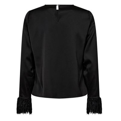 Co'couture AdnaCC Drape Feather Blouse Black