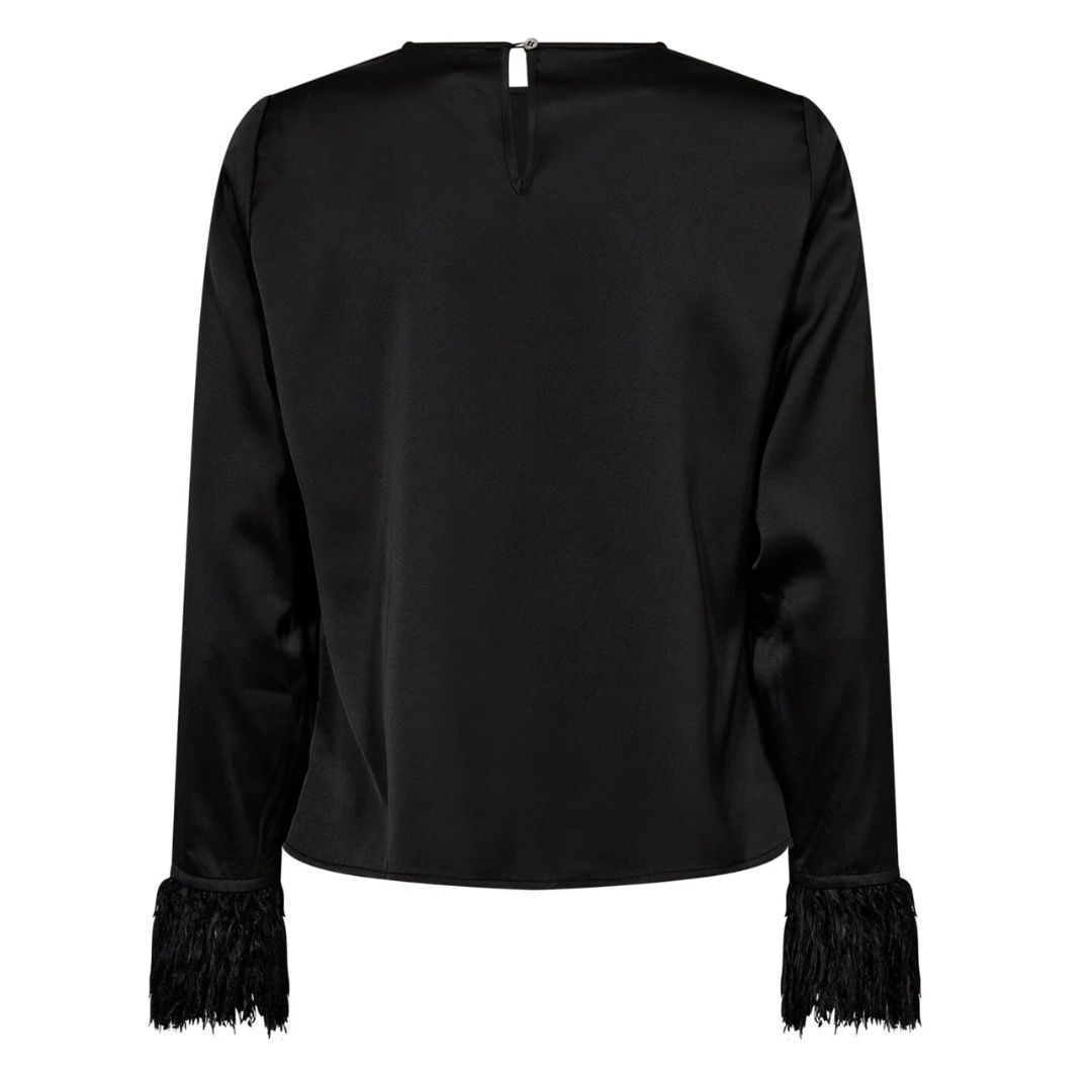 Co'couture AdnaCC Drape Feather Blouse Black Co'couture AdnaCC Drape Feather Blouse Black