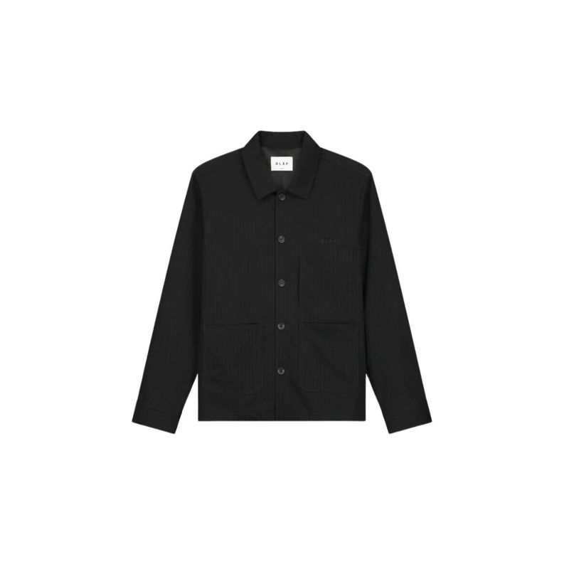 Olaf Pinstripe Workwear Jacket Black