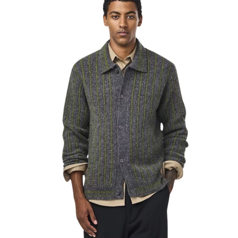 NN07 Darren Polo Cardigan 6683 Medium Grey Melange