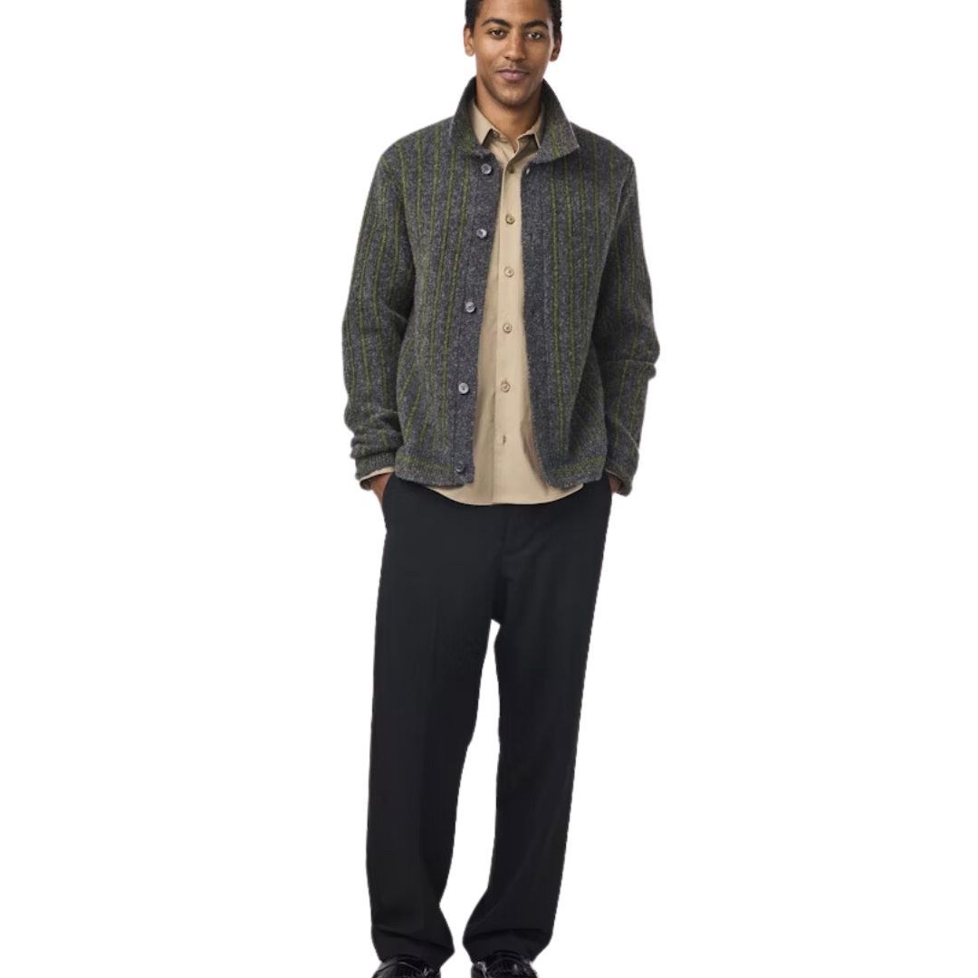 NN07 Darren Polo Cardigan 6683 Medium Grey Melange