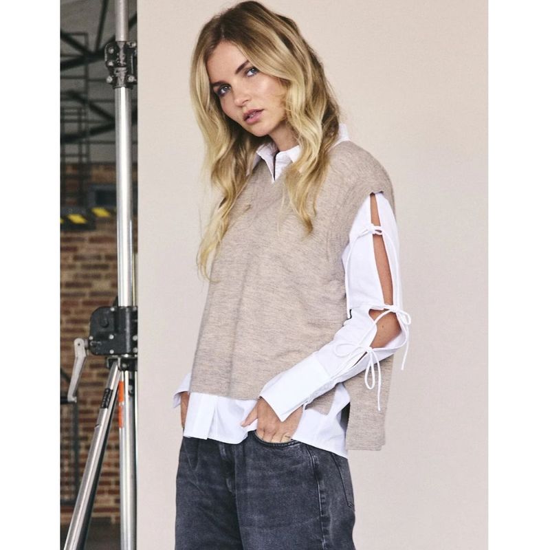 Co'couture MyCC V-Knit Vest Champagne Co'couture MyCC V-Knit Vest Champagne