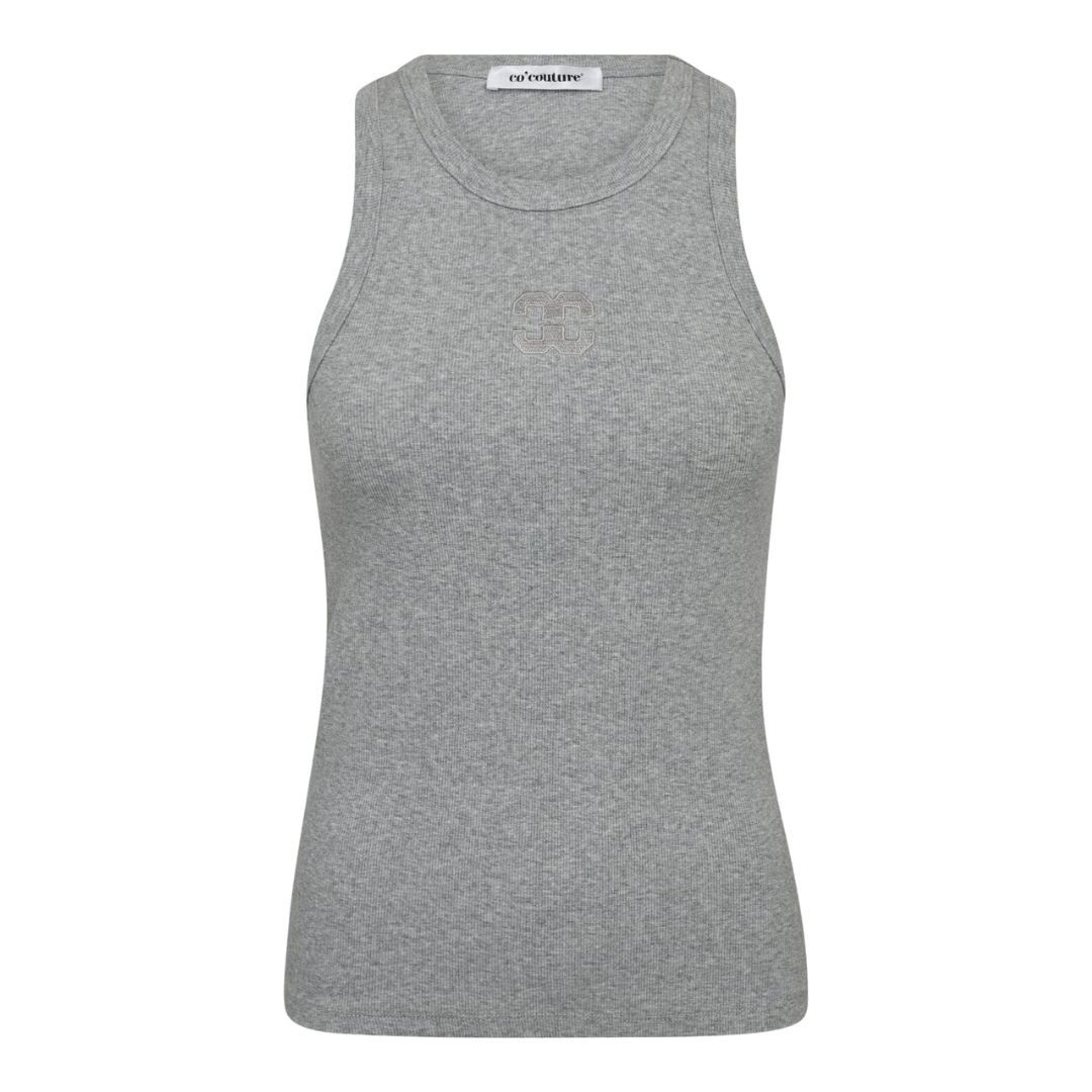 Co'couture SaharaCC Embroidery Tank Top Light Grey