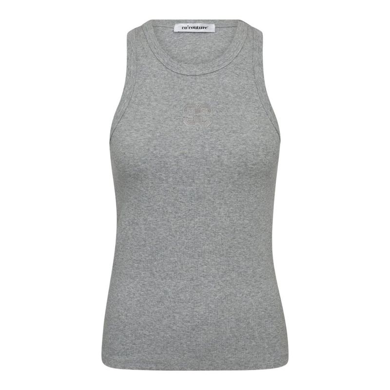Co'couture SaharaCC Embroidery Tank Top Light Grey