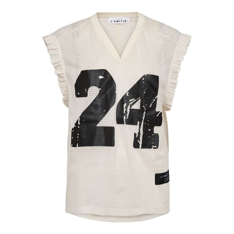 Haute L'Amitié Drift Frill V-24 Top Pearl