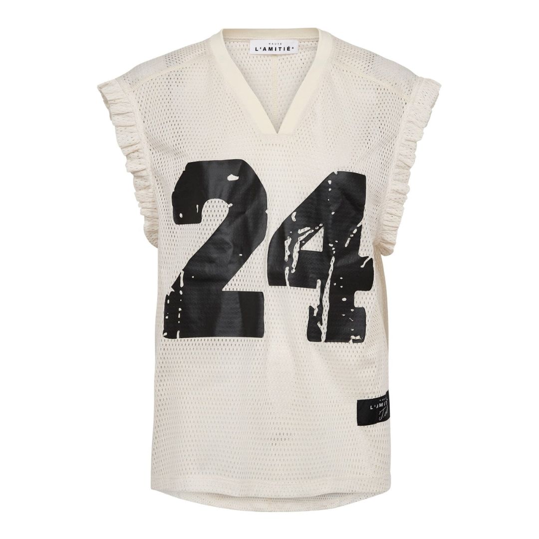 Haute L'Amitié Drift Frill V-24 Top Pearl