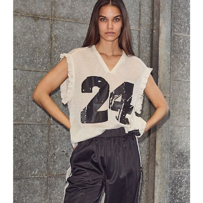 Haute L'Amitié Drift Frill V-24 Top Pearl