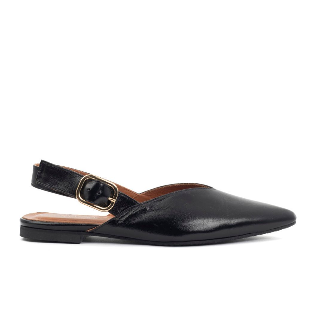 Babouche dames Slingback Sheri zwart lak