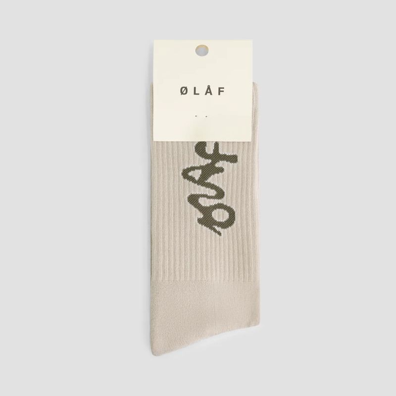 Olaf Signature Logo Socks Cement