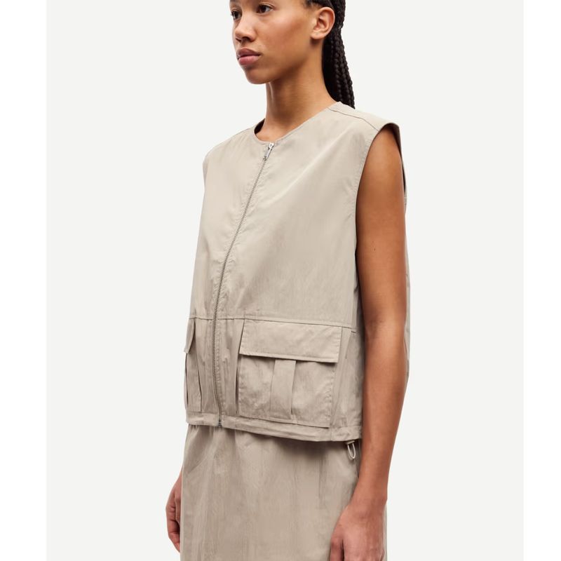 Samsoe Samsoe Sakelly dames vest Aliminium
