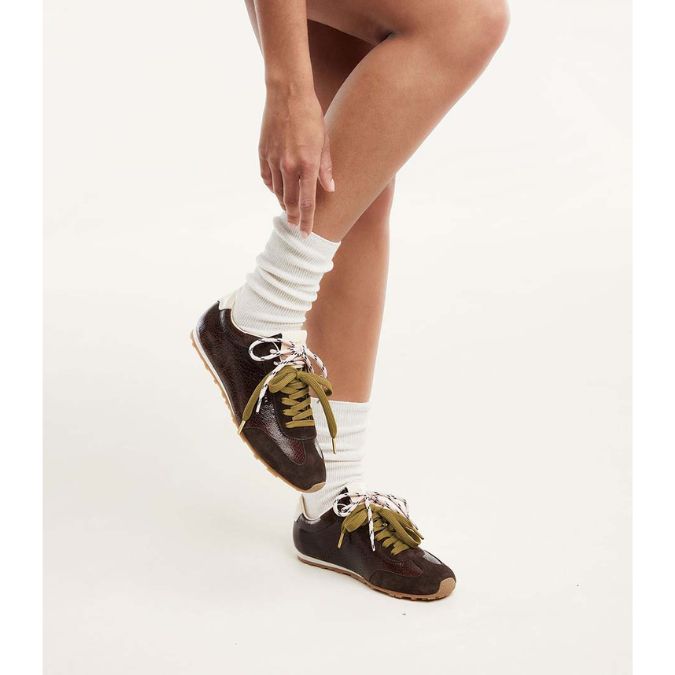 Nubikk donkerbuine Billy Lou sneaker