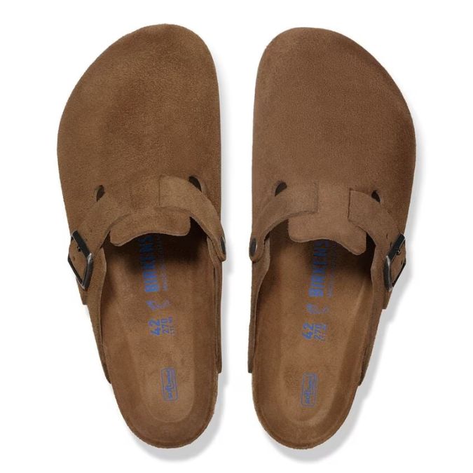 Birkenstock Dark Tea Tonal Boston zacht voetbed Birkenstock Dark Tea Tonal Boston
