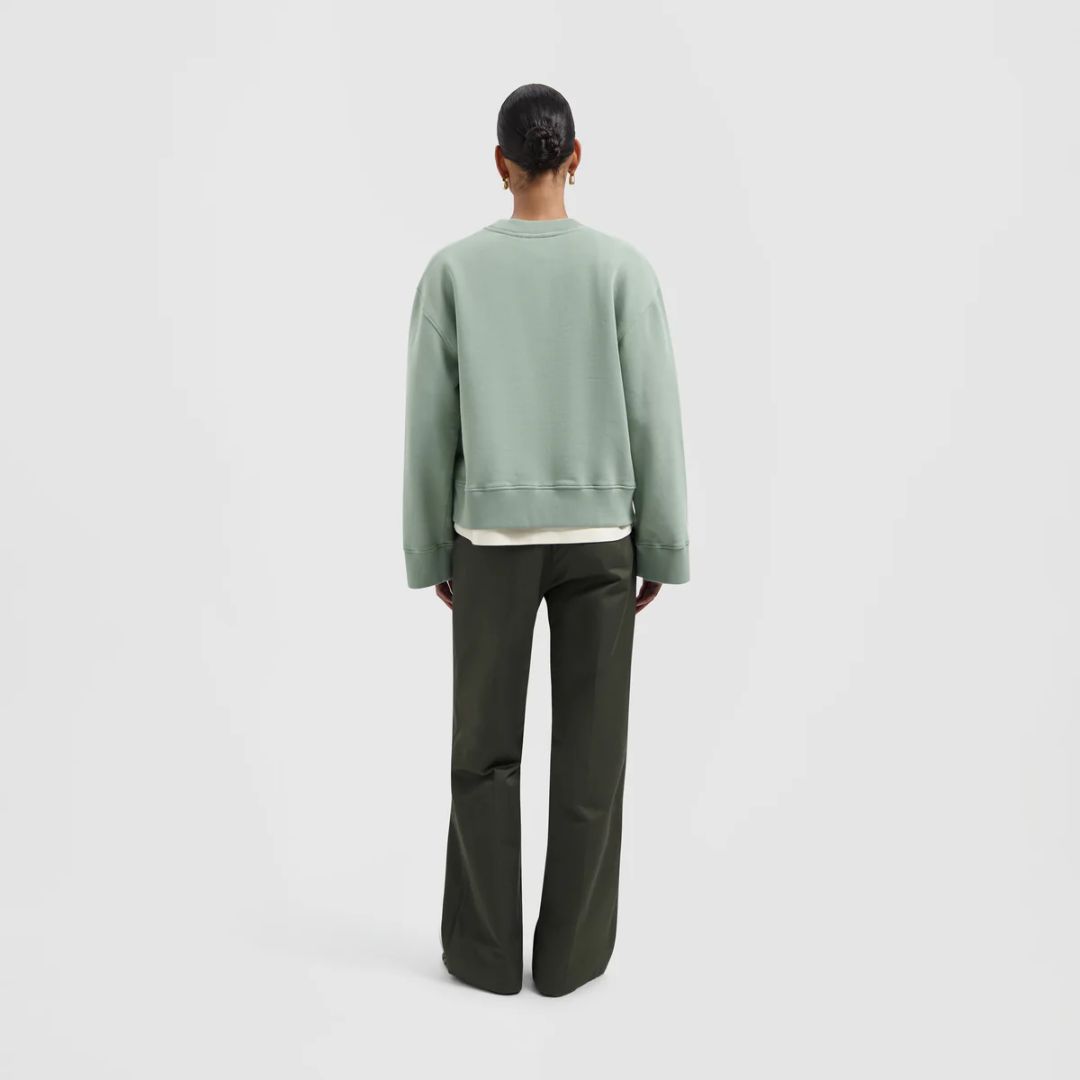 Olaf Hussein groen Retro logo dames Crewneck Olaf Hussein groen Retro logo dames Crewneck