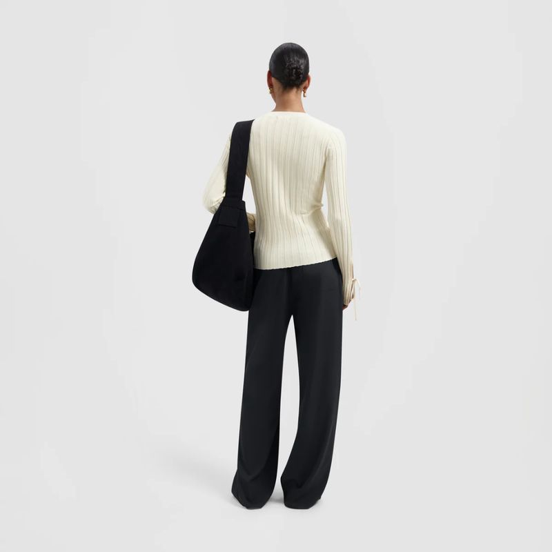Olaf Hussein off white detail dames knit top